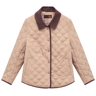 品牌妈妈秋冬夹棉外套2025新款中年女洋气宽松小个子棉服保暖上衣