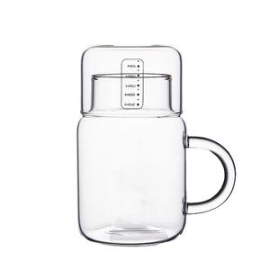 800ml大容量水杯玻璃耐高温高颜值杯子带把手印花杯喝水杯子泡茶