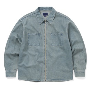thisisneverthat® Washed Denim Zip Shirt水洗牛仔丹宁长袖衬衫