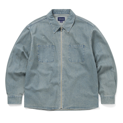 水洗牛仔丹宁长袖衬衫