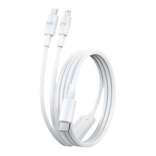 品胜二合一数据线60W快充一拖二适用苹果17充电线iPhone16pro/15/14华为mate60小米安卓手机平板typec长线1.8