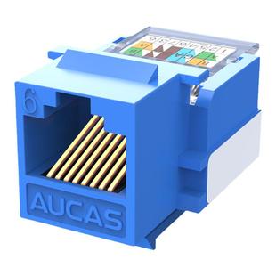 奥卡斯六类网络模块CAT6非屏蔽网口千兆免工具电脑网线插座面板86型单双口RJ45水晶头接口信息开关红黄蓝绿色