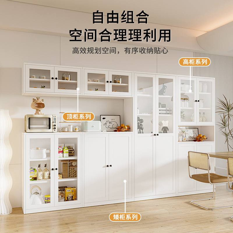 钢制书柜餐边柜手办柜收纳玻璃柜奶油工厂柜客厅展示柜玄关风落地
