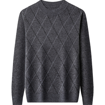 恒源祥集团彩羊绒衫男半高领冬季新款套头毛衣中年加厚打底羊毛衫