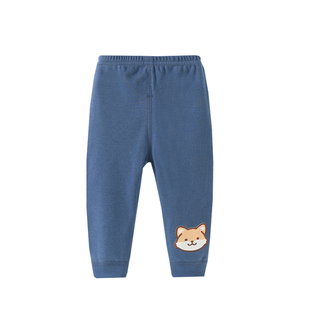 纯棉小孩家居打底秋裤0婴幼儿单条睡裤子2男女宝宝童1岁春冬季3