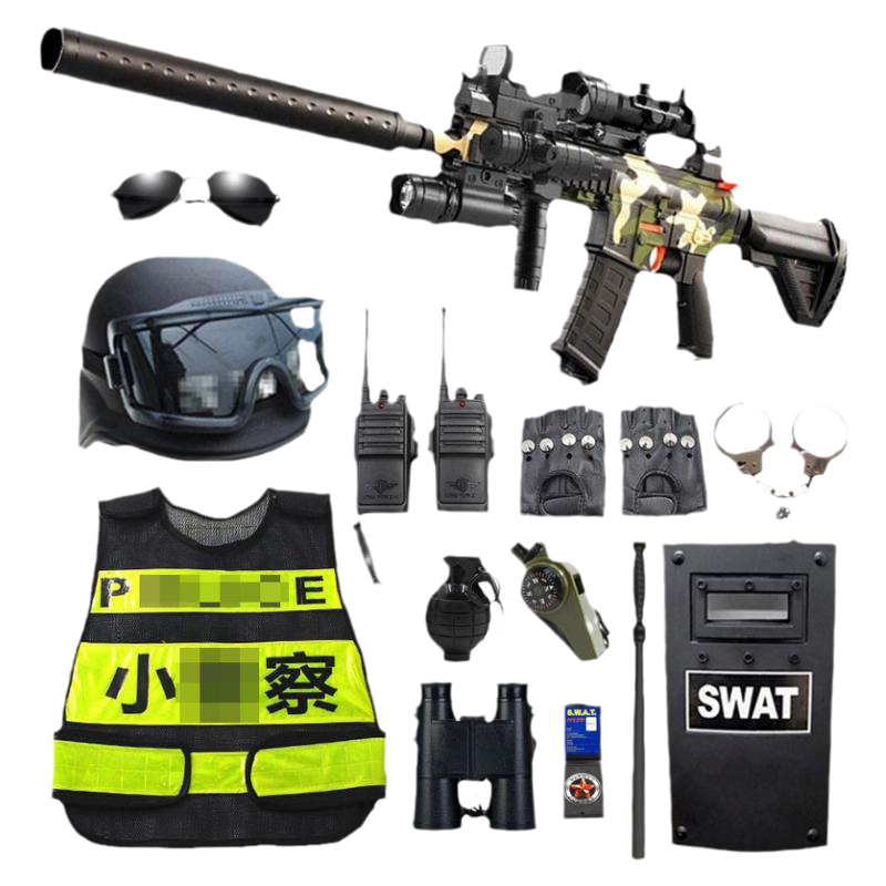儿童小警察玩具套装备头盔大盖帽小交警帽子过家家亲子道具男孩子
