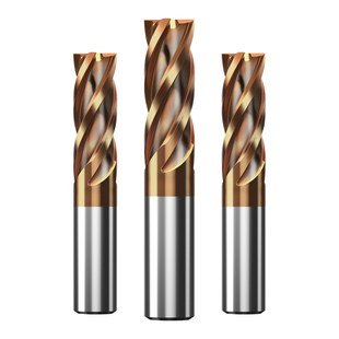 钢用铣刀钨钢4刃平底刀纳米涂层cnc数控刀具加长55度钨钢合金铣刀