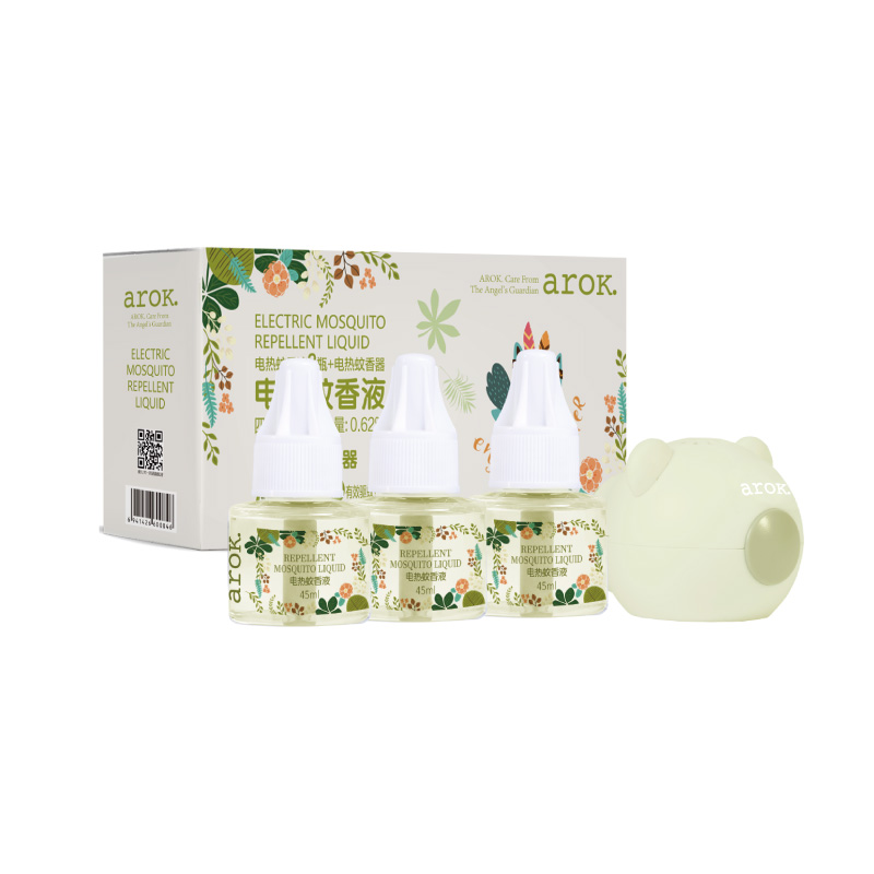 愛兒可電熱蚊香液套裝驅(qū)蚊液蚊香液*3+蚊香器*1  麗家寶貝