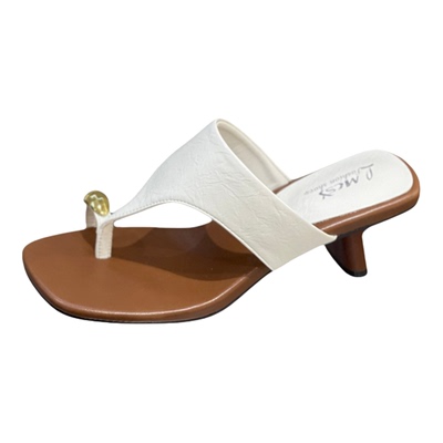 绝美小豹纹~方跟夹趾套趾凉拖鞋