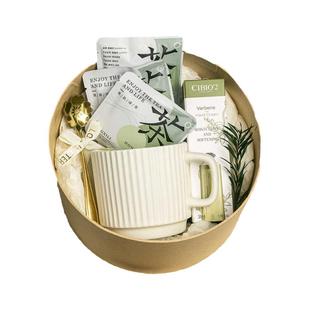 奶油风马克杯礼盒实用送闺蜜女生生日礼物复古森系杯子伴手礼老师