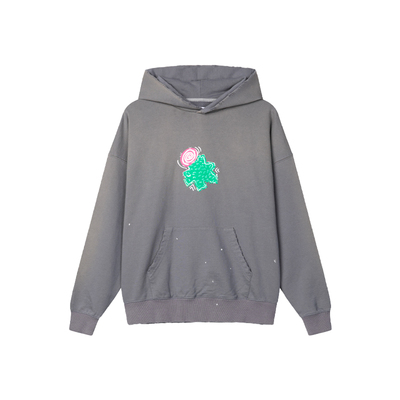 ROUNDTWO做旧连帽卫衣