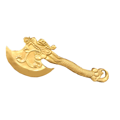 黄铜乔迁客厅摆件龙头斧头兽面斧