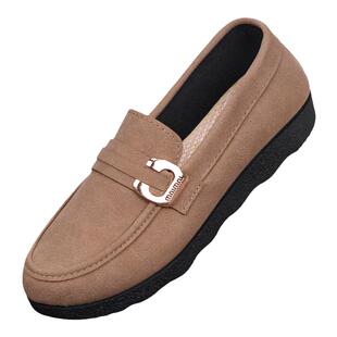 老北京布鞋女新款夏季2026不累脚豆豆鞋爆款透气平底黑色工作鞋子