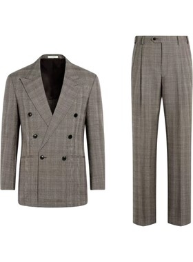 SUITSUPPLY深棕色羊毛宽松剪裁西装套装