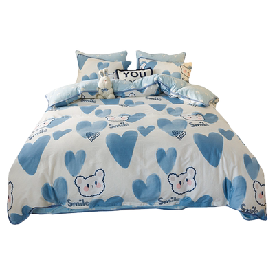 ab版单面牛奶绒毛被套单件