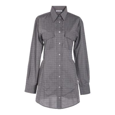 ACNE STUDIOS 新款女士格纹衬衫式长袖连衣裙银泰百货 301574