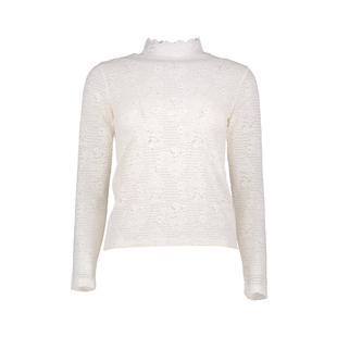 【专柜同款】浅秋镂空钩花蕾丝长袖打底衫25新款春季半高领内搭女