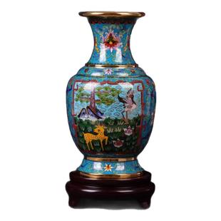 威弗列德品轩雅韵景泰蓝8寸仿古金龙花瓶紫铜胎掐丝珐琅摆件礼品