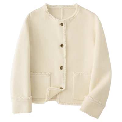 小香风短款双面羊毛呢大衣外套女