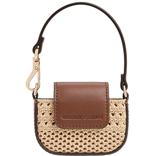CHARLES&KEITH26夏新款CK6-60681281时尚度假编织手提迷你耳机包