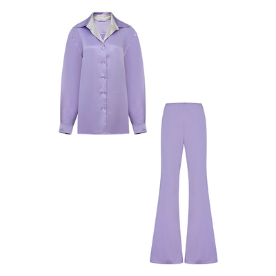 SILKYMIRACLE女真丝衬衫睡裤