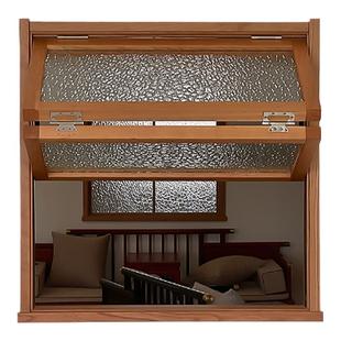 实木窗隔断折叠窗室内提拉窗定制厨房吧台推拉窗上下折叠玻璃木窗