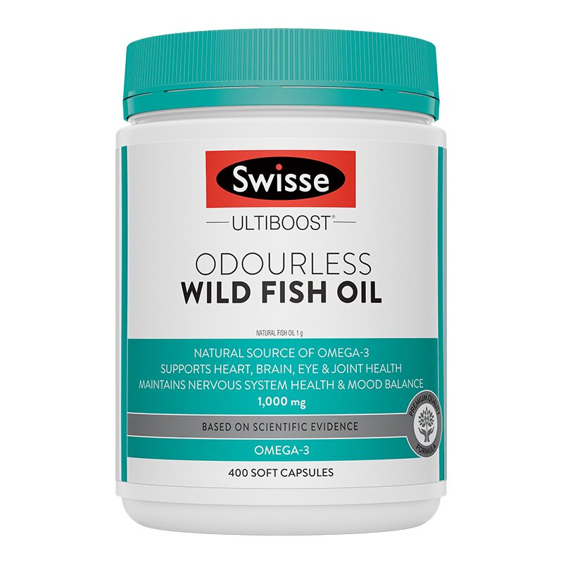 【自营】Swisse斯维诗高浓度深海鱼油omega3软胶囊DHA/EPA400粒
