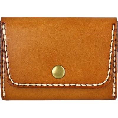 植鞣头层零钱包手工缝线名片