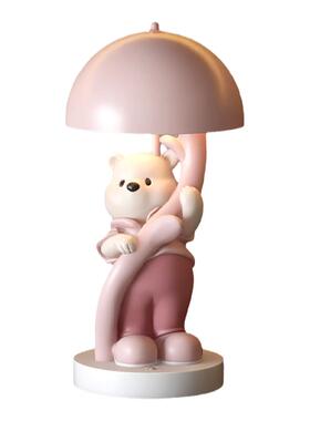 高级感小众萌熊台灯摆件