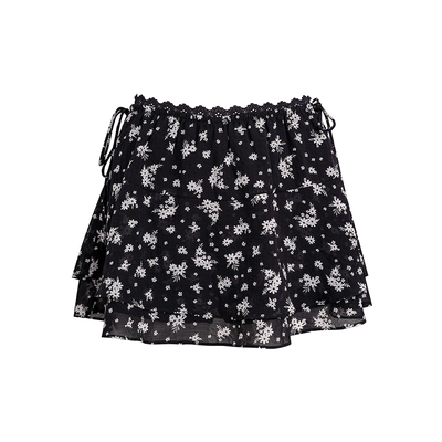 莱赛尔-小碎花雪纺A字半裙