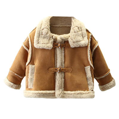 男童冬季加绒加厚皮毛一体外套潮