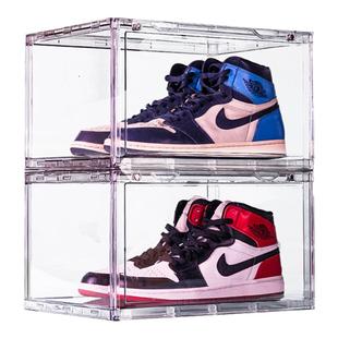 亚克力鞋盒全透明收纳盒AJ球鞋防尘防氧化侧开磁吸收藏神器鞋墙柜
