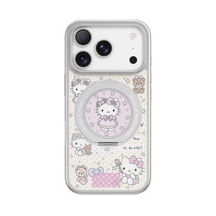 KT猫适用苹果17pro手机壳iPhone16promax新款磁吸带支架15pm巨好看卡通ip14可爱女款ins风13高级感防摔小羊皮