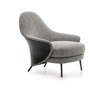 北欧现代简约轻奢单人沙发绿客厅阳台设计师高背商用休闲懒人椅子