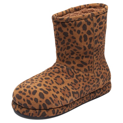 莱尔斯丹真皮加绒加厚雪地靴子女