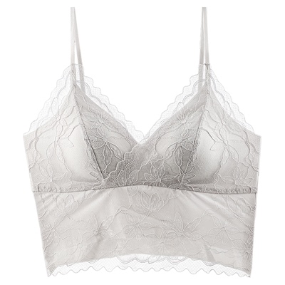 蕾丝美背吊带文胸带胸垫一体背心