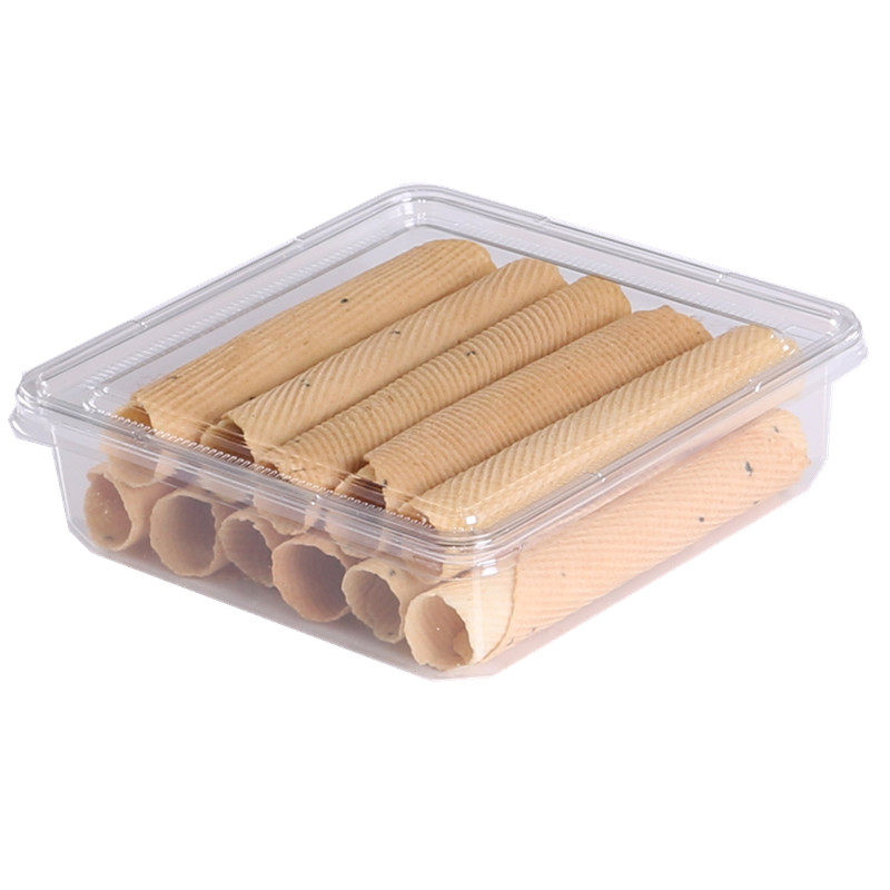 食品包装盒一次性干果盒密封蛋卷打包盒塑料糕点盒透明蔬菜面盒子