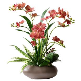 仿真花手感PU蝴蝶兰盆景盆栽花艺客厅高档假花桌面装饰花摆件婚庆