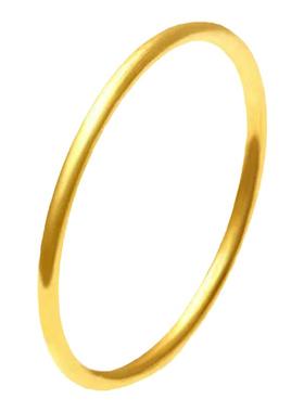 越南沙金素圈戒指女闭口