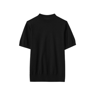 Hualun夏季薄款针织短袖t恤男圆领修身休闲上衣cleanfit情侣体恤