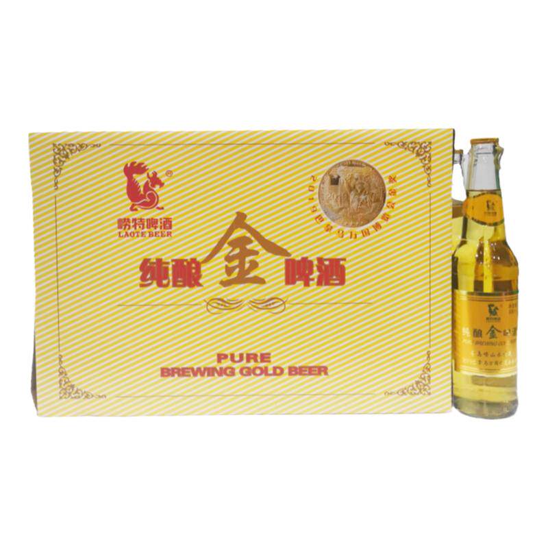崂特啤酒纯酿金啤酒330mlX24瓶崂山水酿造小瓶啤酒