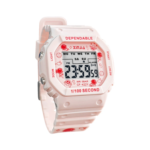 儿童手表女小学生女孩少女心可爱初中防水夜光公主只看时间电子表