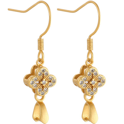 珍珠diy耳环耳坠空托耳钩配件