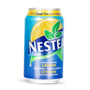 加拿大原装进口Nestea无糖0糖雀巢冰爽柠檬茶饮料红茶整箱12罐装