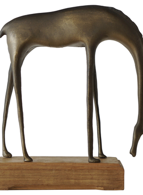 古铜瘦马新中式玄关摆件