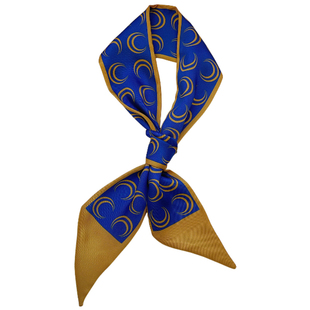 ins博主穿搭推荐~百搭芥末黄色衬衫绑发丝巾女韩国仿真丝小领巾潮