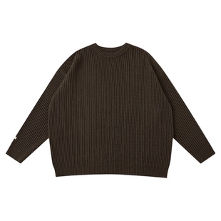 TreesBasic羊绒风格基础圆领毛衣保暖2025新款男士纯色休闲毛衣