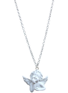 丘比特艺术风树脂吊坠t恤项链