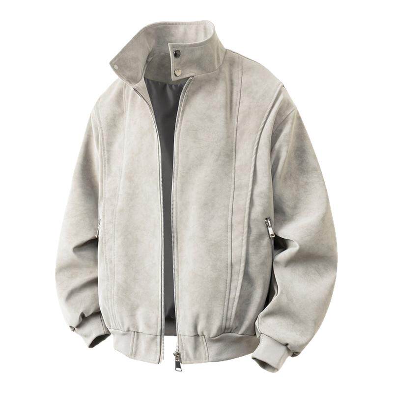 春秋冬季夹克外套cleanfit男款美式飞行员pu皮衣痞帅雾面扎染衣服