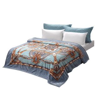 富安娜双层加厚保暖拉舍尔毯法兰绒毛毯卧室双人被子绒毯床单毯子